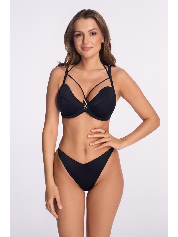 Biustonosz kąpielowy z push-up Ava SK-255 czarny ze straps