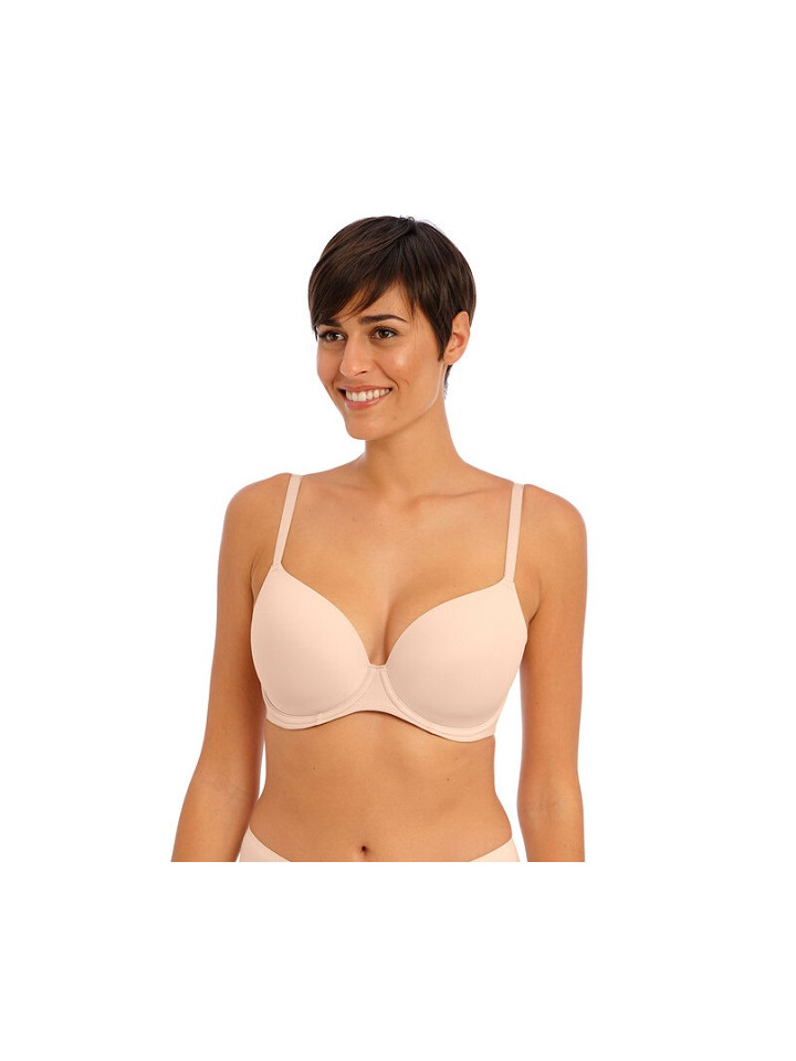 Freya Undetected usztywniany T-shirt plunge beżowy