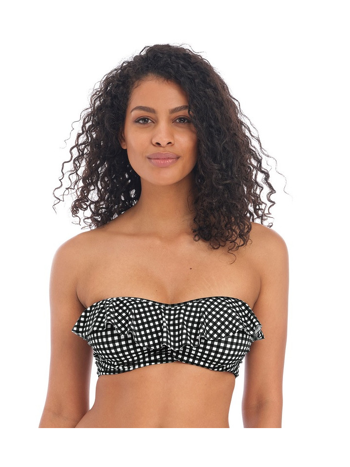 Freya SK Check In bandeau 30D 65D czarny- biały