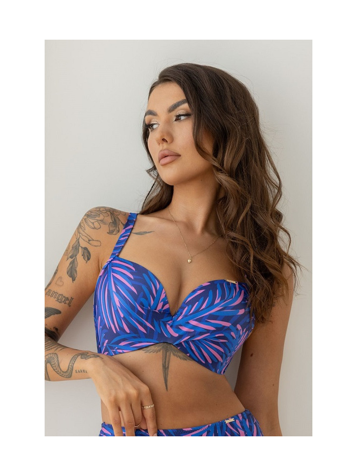 Krisline Hawai push-up niebieski z różowym
