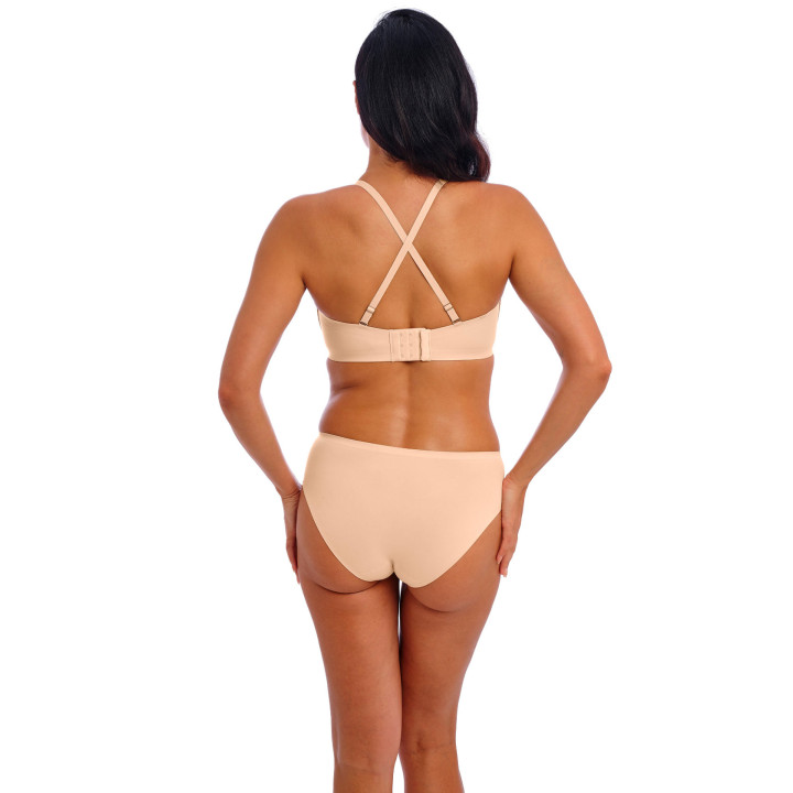Biustonosz bez ramiączek z dużym push-up Wacoal Ines Secret bardotka strapless beżowy