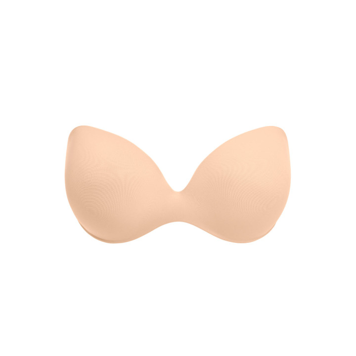 Biustonosz bez ramiączek z dużym push-up Wacoal Ines Secret bardotka strapless beżowy