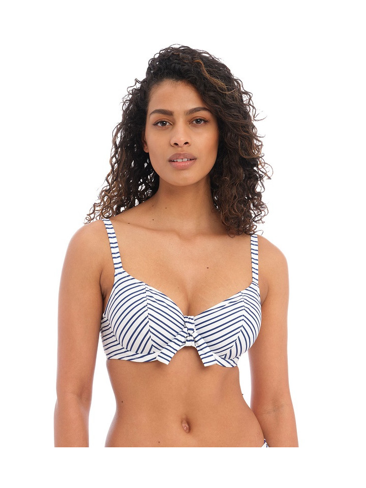 Freya SK New Shores soft 34E/75F biały - niebieski paski