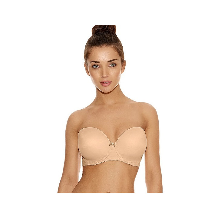Biustonosz bez ramiączek Freya Deco strapless usztywniany plunge beżowy
