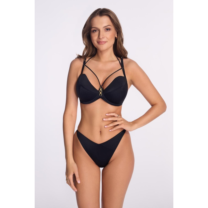 Biustonosz kąpielowy z push-up Ava SK-255 czarny ze straps