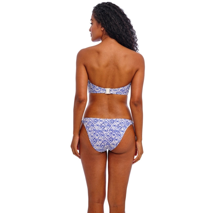 Biustonosz kąpielowy bez ramiączek Freya Ocean Breeze bandeau soft niebieski - biały
