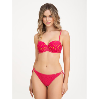 Majtki kąpielowe bikini wiązane Corin Dot figi różowe w kropki