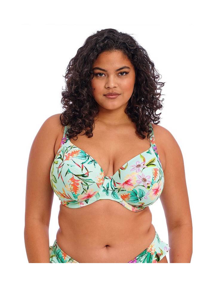 Elomi Sunshine Cove soft plunge miętowy w kwiaty