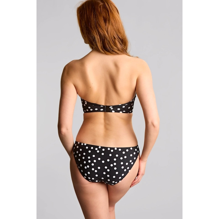 Majtki kąpielowe klasyczne bikini Panache Polka Dot figi czarne w kropki