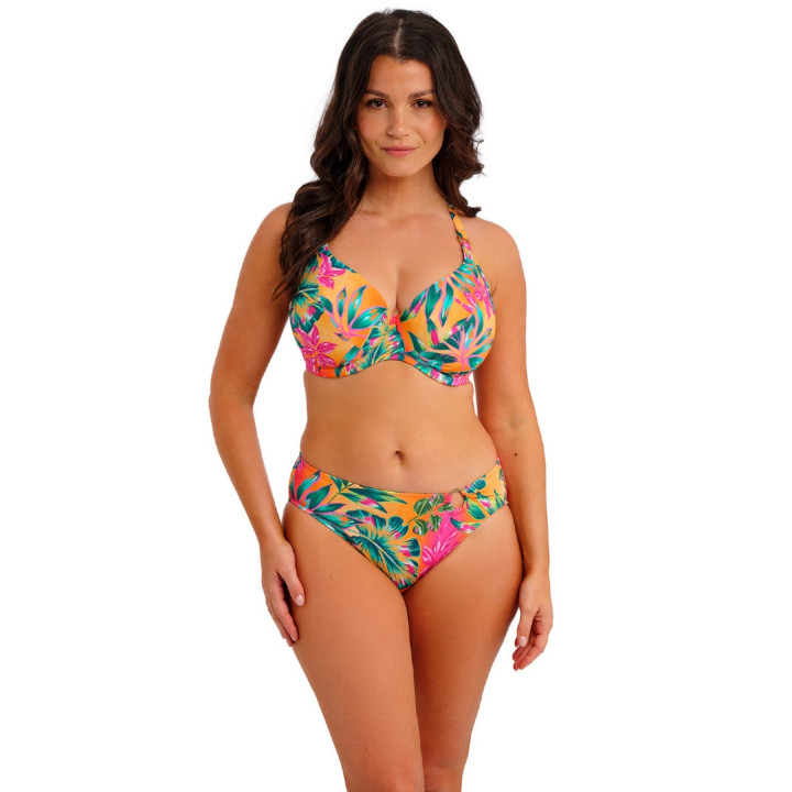 Biustonosz kąpielowy wiązany na szyję Fantasie Sunset Reef soft multikolor różowy