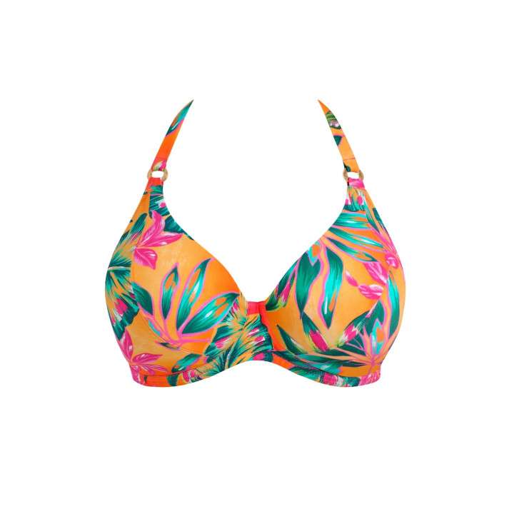 Biustonosz kąpielowy wiązany na szyję Fantasie Sunset Reef soft multikolor różowy