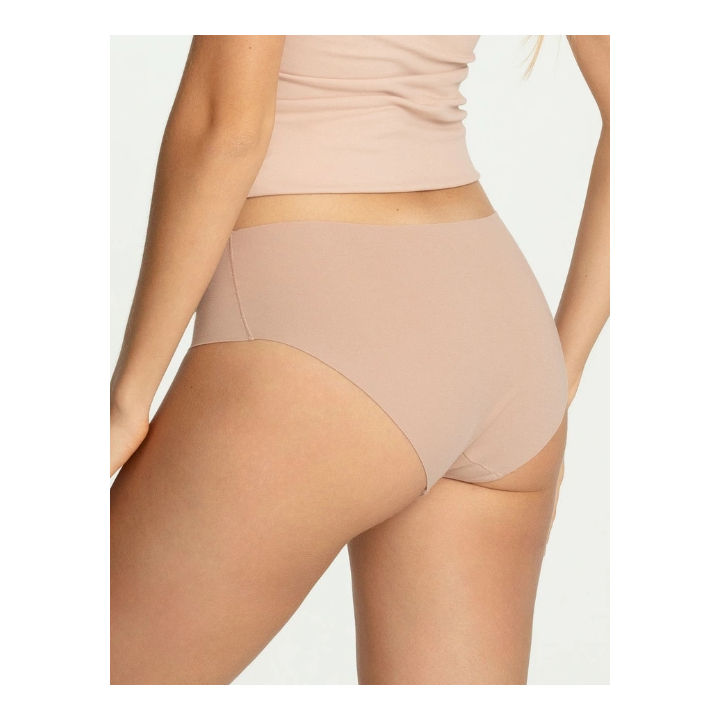 Majtki bawełniane klasyczne pełne Julimex Cotton Mood Classic figi bezszwowe beżowe