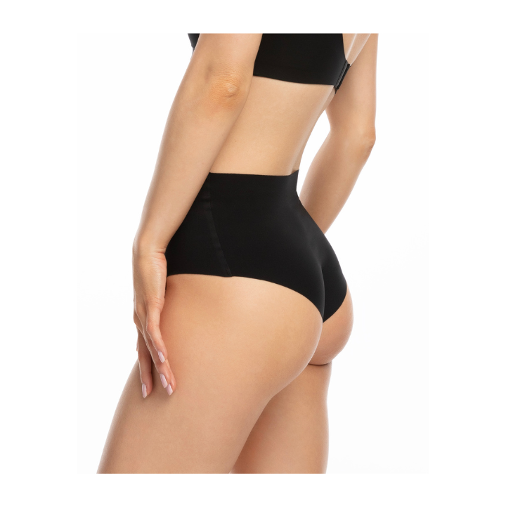 Majtki bezszwowe z wysokim stanem Julimex Infinity MAXI figi midi czarne
