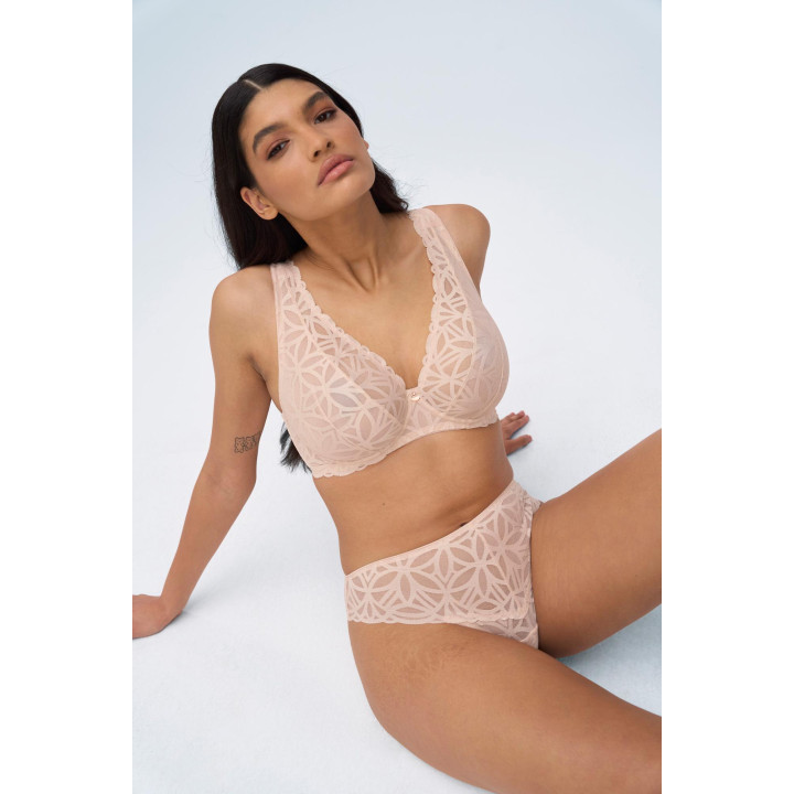Biustonosz braletka koronkowy na fiszbinie Alles Sugar Dune bralette soft beżowy