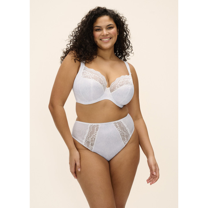 Biustonosz z elastyczną koronką Elomi Lucie soft plunge biały