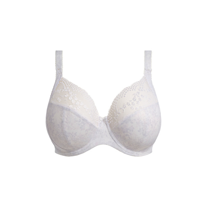 Biustonosz z elastyczną koronką Elomi Lucie soft plunge biały