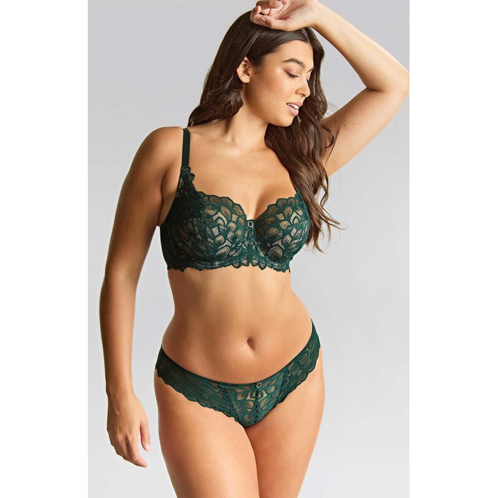 Biustonosz full-cup z elastyczną koronką Panache Allure soft side support zielony