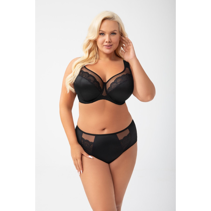 Biustonosz miękki full-cup z szerszym ramiączkiem Gorsenia Luisse K441 soft czarny