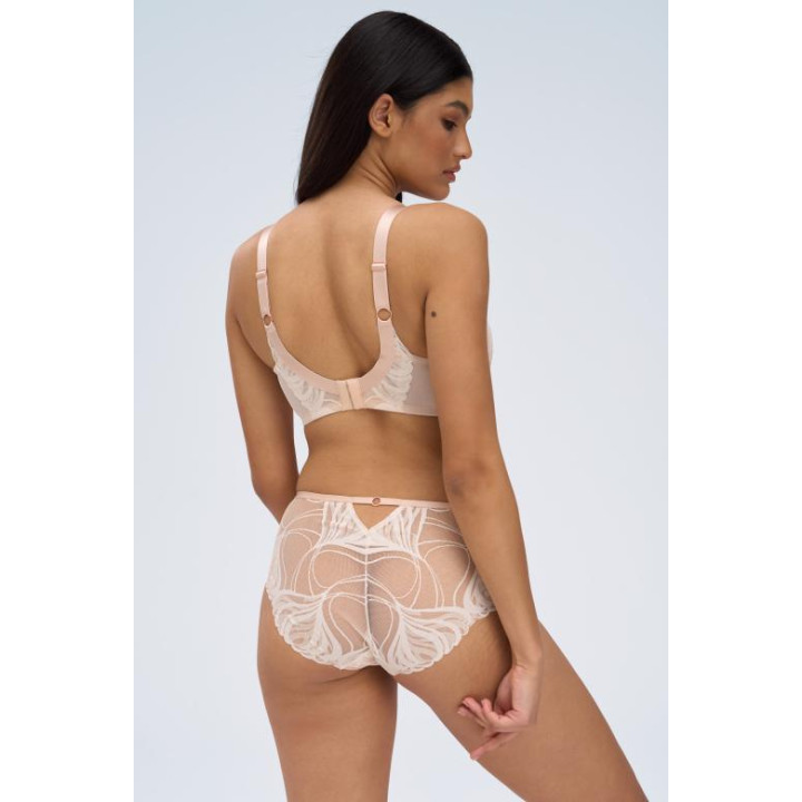 Biustonosz półusztywniany Alles Creme Brulee semi-soft ecru na beżu