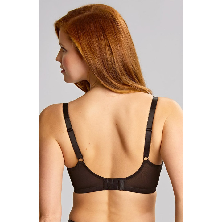 Biustonosz z elastyczną koronką Panache Allure soft Demi plunge czarny