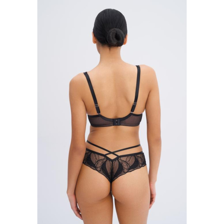 Biustonosz braletka koronkowa na fiszbinach Alles Rich Enough soft bralette czarny na beżu