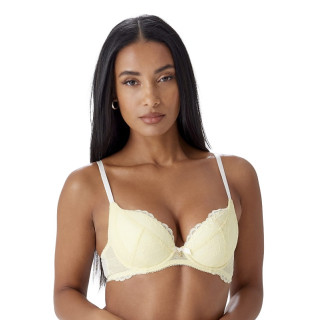 Biustonosz lekko usztywniany do głębokiego dekoltu Gossard Superboost Lace push-up plunge żółty
