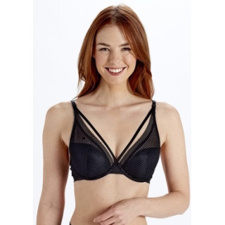 Pretty Polly Diamond Mesh usztywniany czarny straps