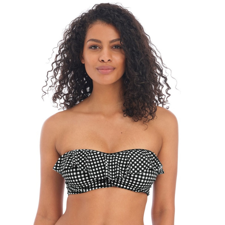 Freya SK Check In bandeau 30D 65D czarny- biały