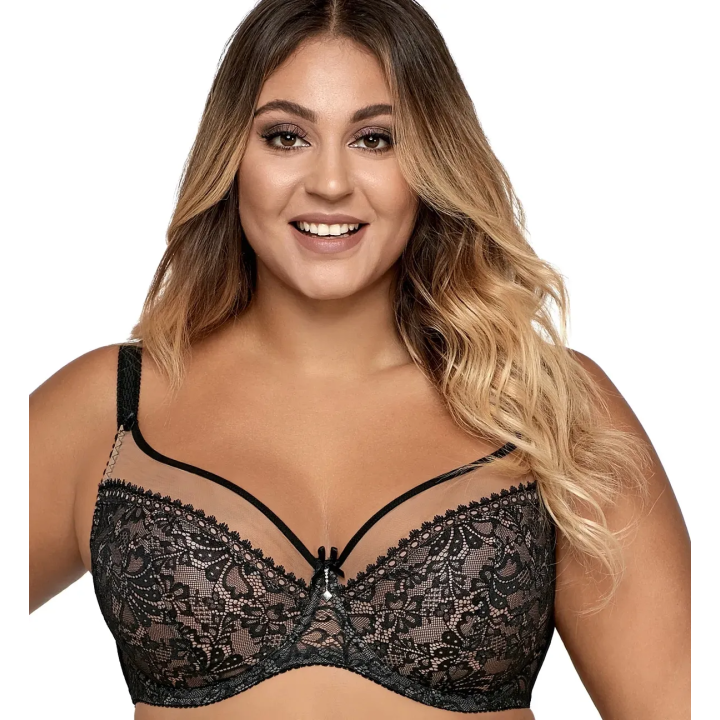 Biustonosz koronkowy full-cup Ava 1396 soft czarny