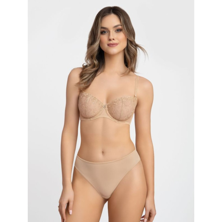 Biustonosz koronkowy half-cup Corin Jessica 13703 soft beżowy