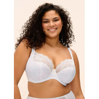 Biustonosz z elastyczną koronką Elomi Lucie soft plunge biały