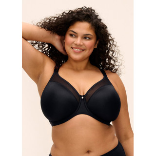Biustonosz gładki minimizer Elomi Smooth soft full-cup czarny