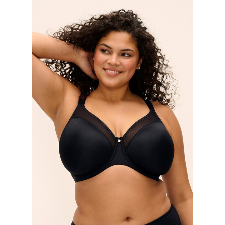 Biustonosz gładki minimizer Elomi Smooth soft full-cup czarny