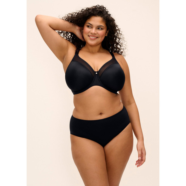 Biustonosz gładki minimizer Elomi Smooth soft full-cup czarny
