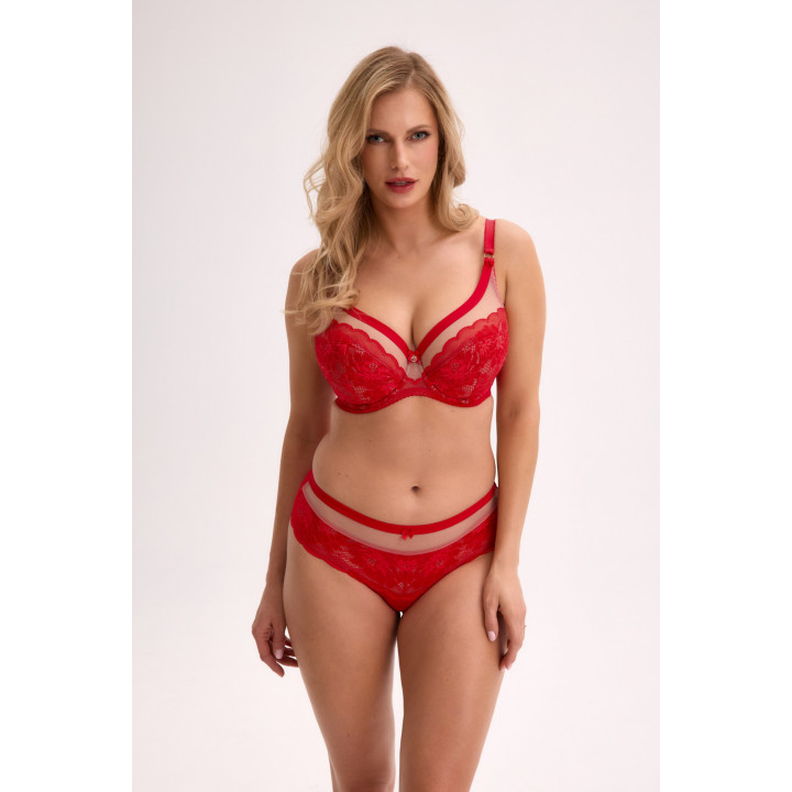Biustonosz półusztywniany Gaia Mirella semi-soft czerwony